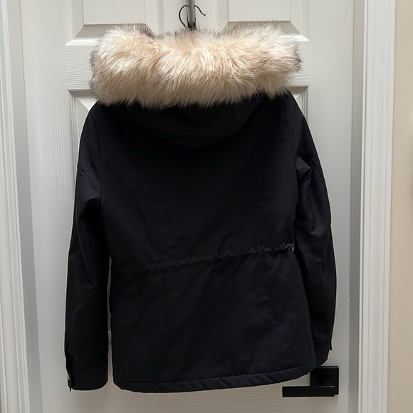 TOPSHOP Faux Fur Parka Navy Jacket - Picture 6 of 11
